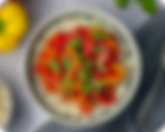 pepper shrimp rice bowl with green onions for lunch or dinner from the mealy app